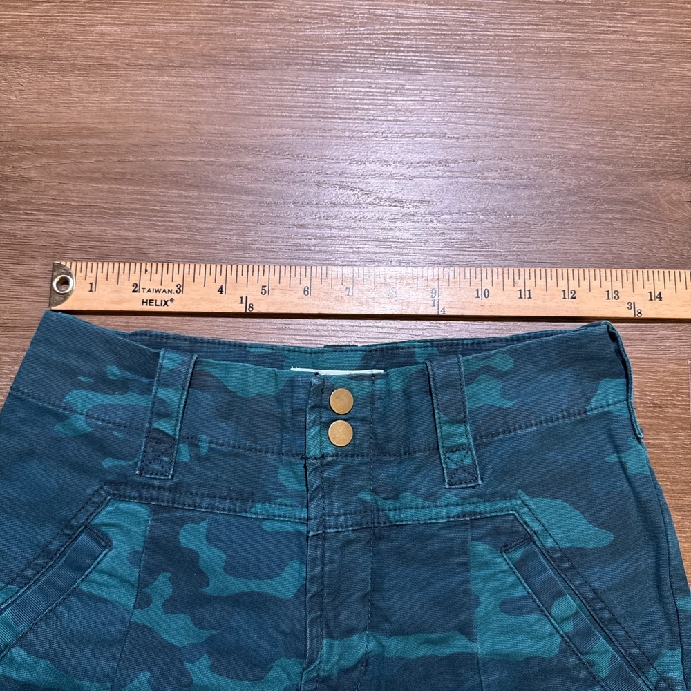 Anthropologie 25 PETITE Austin Cargo Utility Crop Pant Mid-Rise Turquoise‎ Green - Picture 11 of 16
